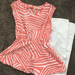 Striped cutout back top